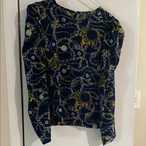 SHEIN Chain Print Navy Top